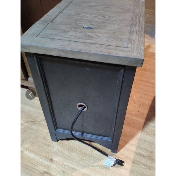 Canora Grey Salazar End Table with Storage and BuiltIn Outlets